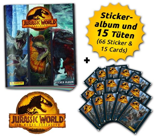 Jurassic World 3 - Sticker und Cards - Schnupperbundle