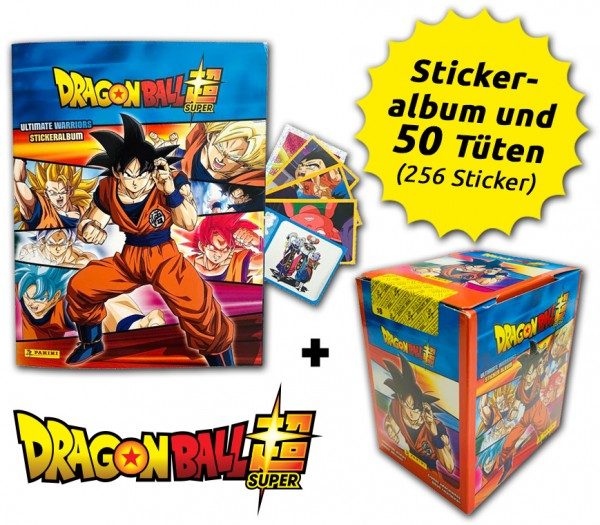 1 x Sammelalbum 20 Tüten je 5 Sticker Panini Dragon Ball Super Sticker 