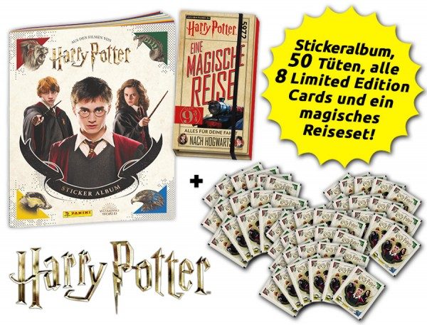 Harry Potter- Sticker und Cards - Hogwarts-Bundle Inhalt Buch und Sticker plus Limited Edition Cards