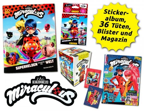 Miraculous Sticker & Cards - Superhelden erobern die Welt - Super-Bundle