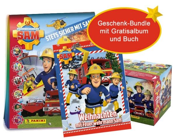 Feuerwehrmann Sam Geschenk-Bundle Sticker und Buch