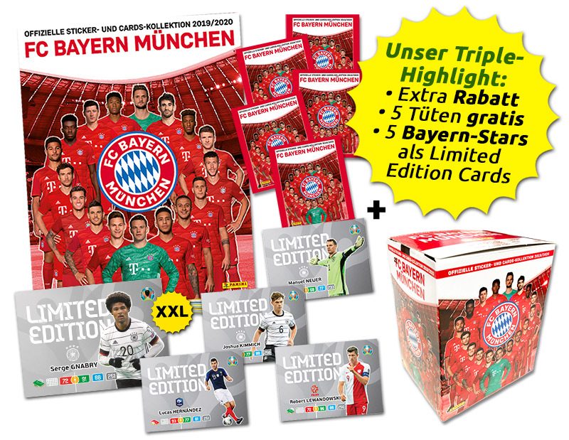 Panini FC Bayern München 2019/20 Einzelsticker 1-164 Karten 1-36 zum aussuchen 