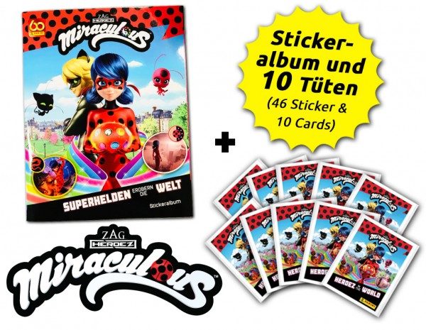 Miraculous Sticker & Cards - Superhelden erobern die Welt - Schnupperbundle