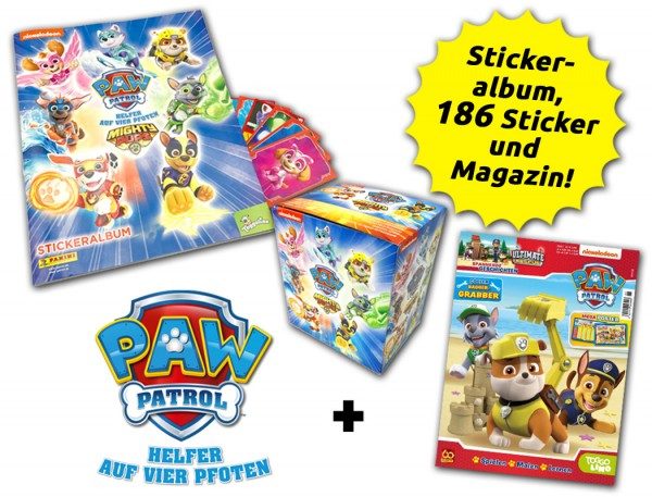 Paw Patrol Mighty Pups Fan-Bundle mit Magazin - Inhalt Magazin und Sticker