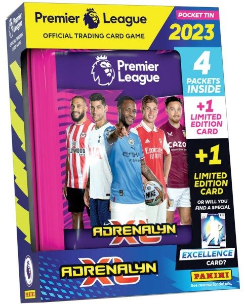 Panini Premier League Adrenalyn XL Trading Cards 2022/23 - Pocket Tin Pink
