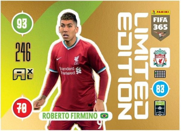 Panini FIFA 365 Adrenalyn XL 2021 Kollektion – LE-Card Roberto Firmino Vorne