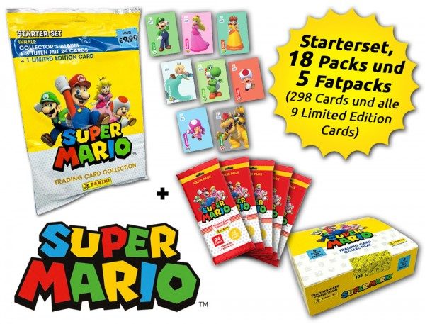 Super Mario Trading Cards - Champion-Bundle mit allen LE Cards