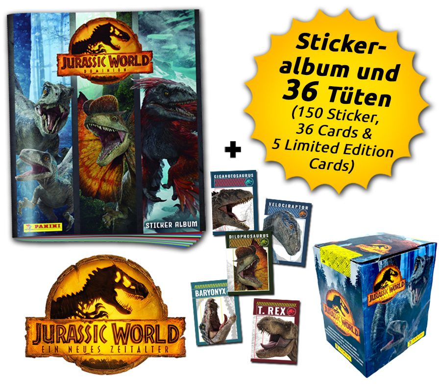 3€ 10 Sticker Jurassic World PANINI 