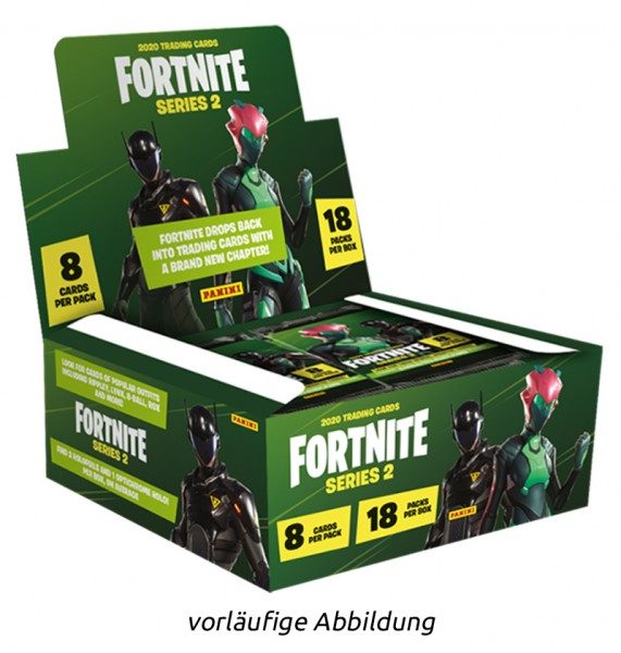 Fortnite Series 2 Trading Cards - Hobby-Box mit 18 Flowpacks