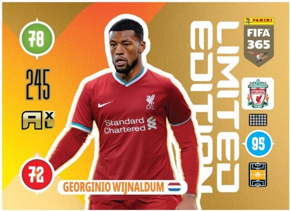 Panini FIFA 365 Adrenalyn XL 2021 Kollektion – LE-Card Georginio Wijnaldum Vorne