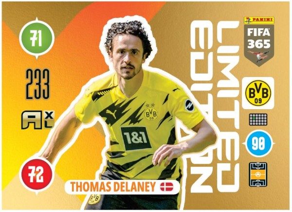 Panini FIFA 365 Adrenalyn XL 2021 Kollektion – LE-Card Thomas Delaney Vorne