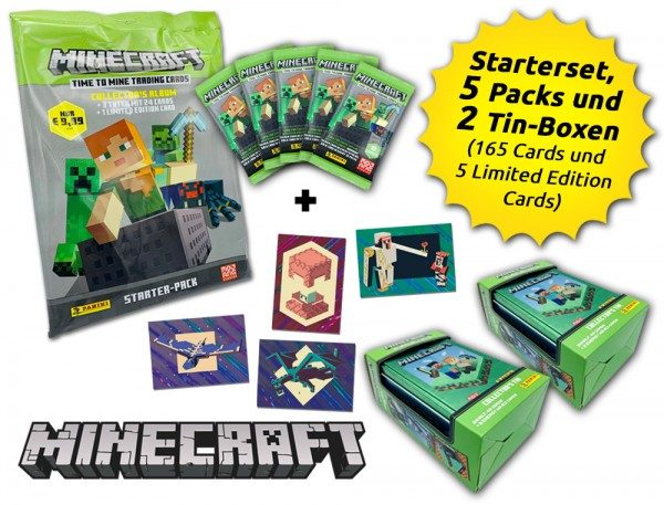 Minecraft - Time to Mine Trading Cards - Metallic Bundle mit Limited Edition Cards