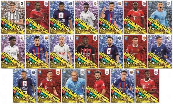Panini Fifa 365 Adrenalyn XL 2023 Trading Cards - Limited Edition Cards Set Mega mit 20 Cards