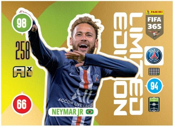 Panini FIFA 365 Adrenalyn XL 2021 Kollektion – LE-Card Neymar Jr Vorne