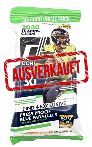 NFL 2020 Donruss Football Trading Cards - Fatpack - ausverkauft