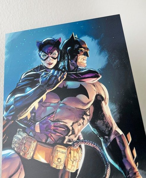 Wandbild mit Batman/Catwoman Motiv auf Alu-Dibond-Platte
