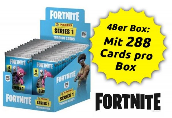 Fortnite Series 1 Trading Cards - Display Box mit 48 Flowpacks