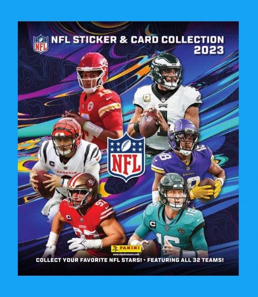 NFL 2023 Sticker & Trading Cards - Tüte mit 5 Stickern & 1 Trading Card