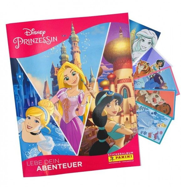 Panini Disney Princess Sticker & Cards Sammelalbum 1 x Display Prinzessinen 
