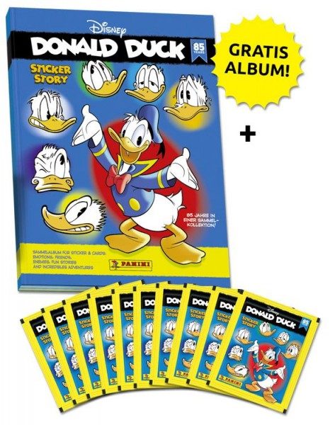Panini Donald Duck Sticker Story 85 Jahre Donald Duck 10 Stickertüten