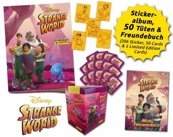 Disney Strange World - Sticker & Cards - Mega-Bundle mit allen Limited Edition Cards und tollem Freundebuch