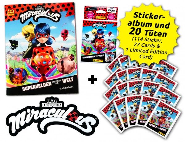 Miraculous Sticker & Cards - Superhelden erobern die Welt - Sammelbundle