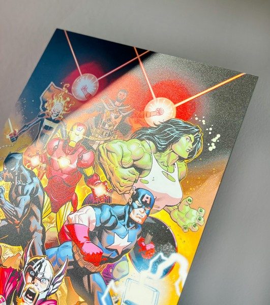 Wandbild mit Avengers Motiv auf Alu-Dibond-Platte