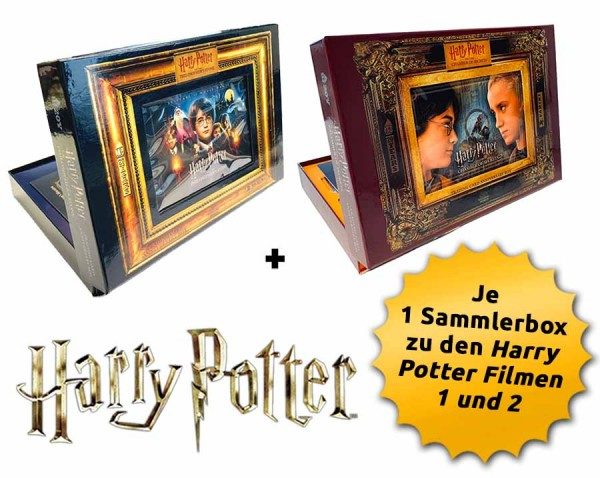 Harry Potter - Jubiläumsbundle mit 2 Sammelboxen zu Film 1 und 2 mit Fragmented Reality Cards