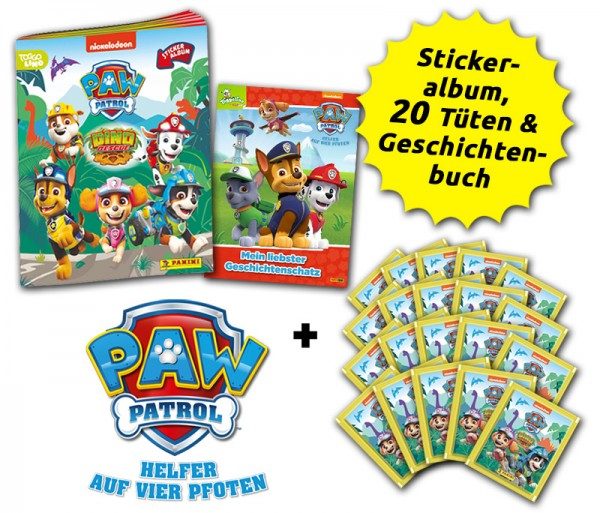 Paw Patrol - Dino Rescue -Super Bundle, Sticker, Album und Buch