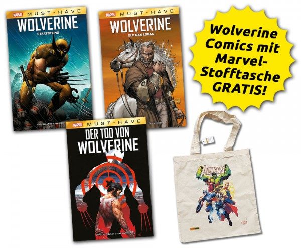 Marvel Wolverine Bundle mit Marvel-Stofftasche