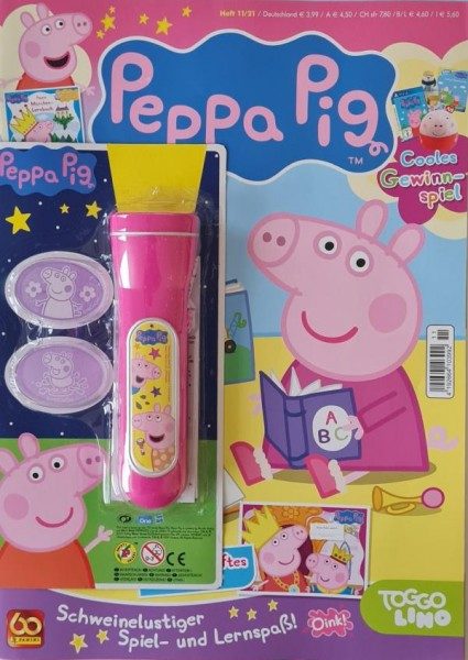 Peppa Pig Magazin 11/21 Packshot mit Extra Taschenlampe