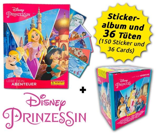 Disney Prinzessin - Lebe dein Abenteuer - Sticker & Cards - Box-Bundle