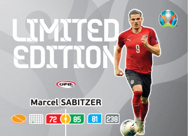 UEFA Euro 2020 Adrenalyn XL Limited Edition Card Marcel Sabitzer