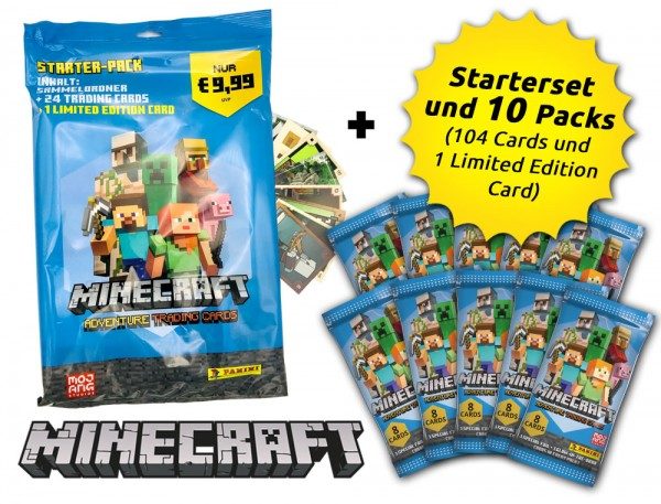 Minecraft Trading Cards - Starter Bundle - Inhalt 10 Packs und Starterset