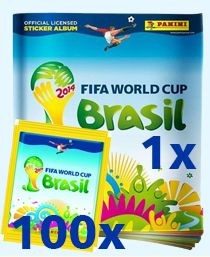 FIFA World Cup Brasilien 2014 Sticker - Album mit 100 Tüten