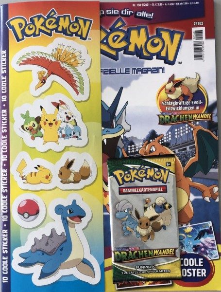 Pokémon Magazin 168 mit tollen Stickern und Sammelkarten aus Schwert und Schild