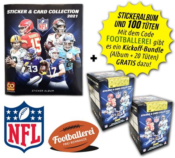 Panini NFL 2021 Sticker & Trading Cards - Footballerei-Bundle 