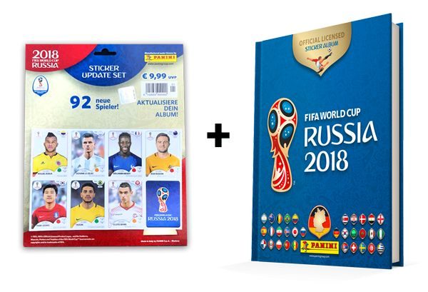 Sammelalbum Panini WM 2018 Russia World Cup Sticker Megapack 100 Tüten 