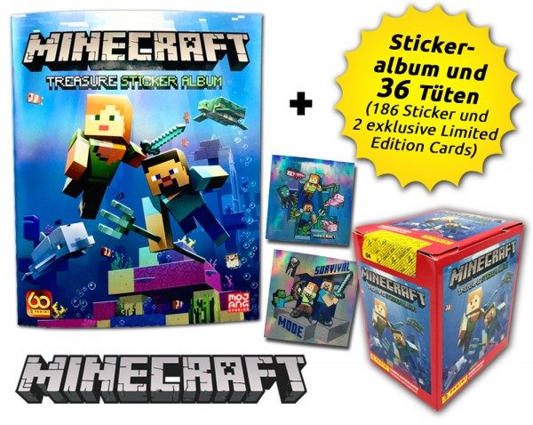 Minecraft - Treasure Stickerkollektion - Box Bundle mit Limited Edition Cards