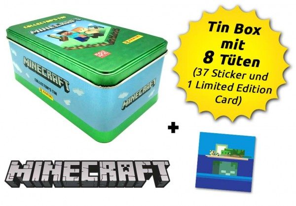 Minecraft - Wonderful World - Classic Tin mit 8 Tüten, 5 Parallel 3 Stickern und LE Card