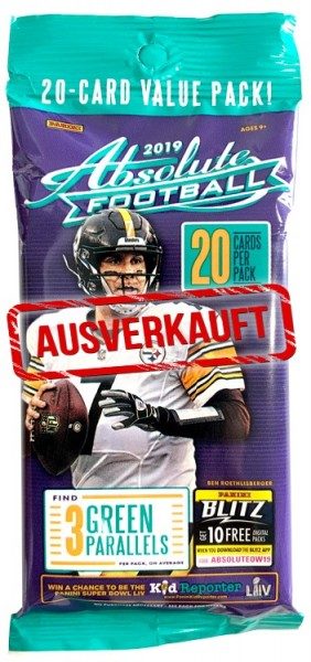 NFL 2019 Absolute Football  Trading Cards - Fatpack ausverkauft