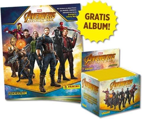Avengers Infinity War Sticker und Trading Cards Kollektion - Starter-Bundle 1