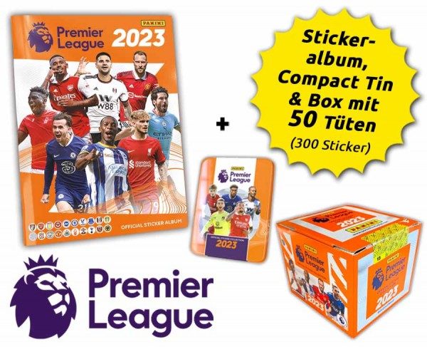 Premier League 2023 Stickerkollektion - Box-Bundle mit passendem Stickeralbum