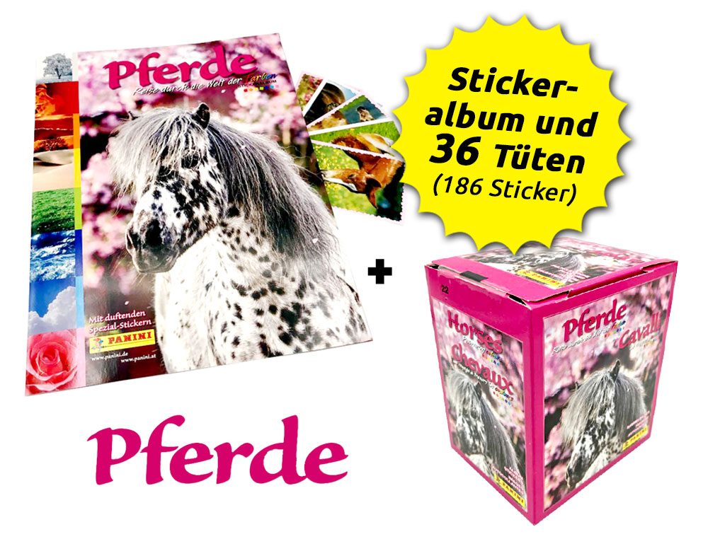 Panini Pferde Reise durch die Welt der Farben Sticker Sammelalbum Album 