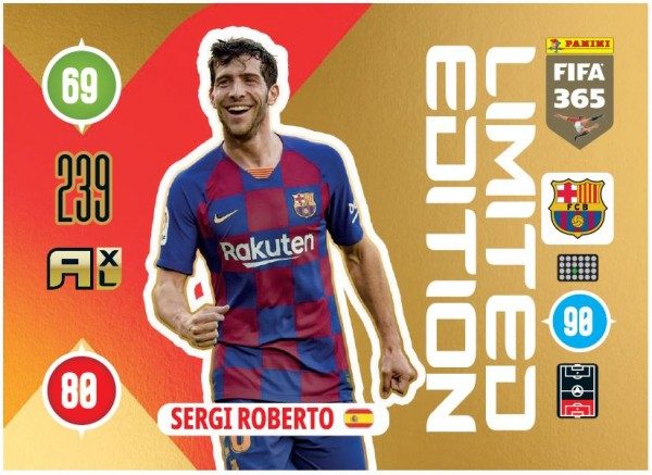 Panini FIFA 365 Adrenalyn XL 2021 Kollektion – LE-Card Sergi Roberto vorne