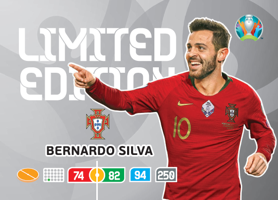 UEFA Euro 2020 Adrenalyn XL Limited Edition Card Bernardo Silva