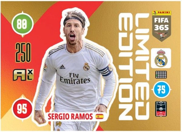Panini FIFA 365 Adrenalyn XL 2021 Kollektion – LE-Card Sergio Ramos Vorne