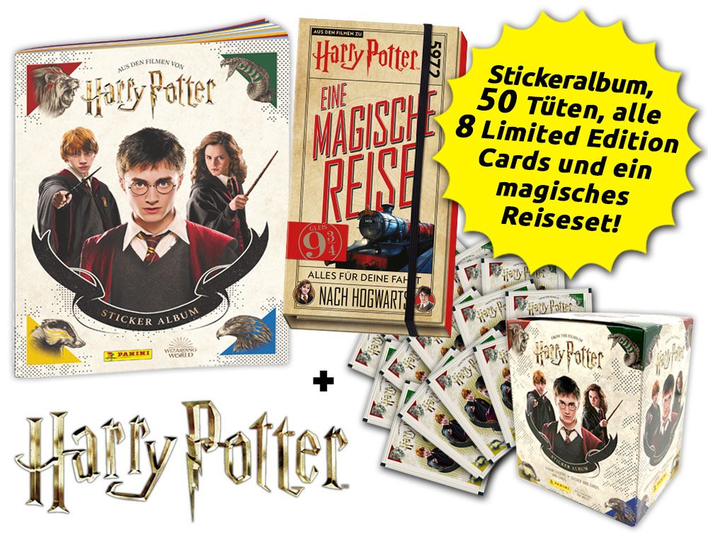 Panini Harry Potter Sticker & Cards Version 2020-5 x Tüten je 4 Sticker 1 Card 
