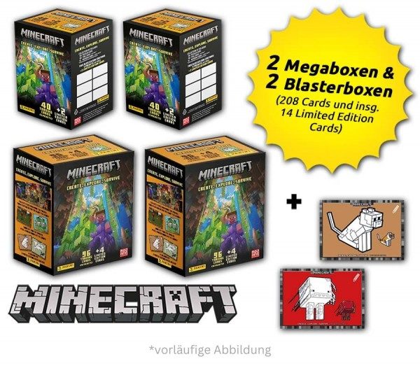 Minecraft - Create, Explore, Survive - Trading Cards - Blaster-Mega-Box-Bundle