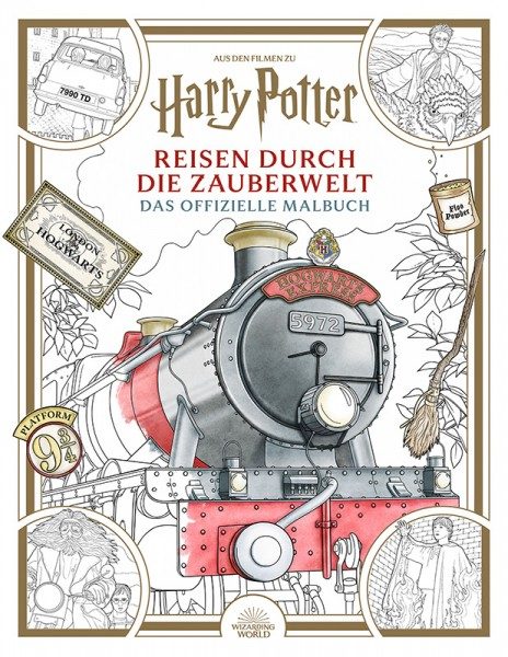 Harry Potter - Reisen durch die Zauberwelt - Das offizielle Malbuch - Cover